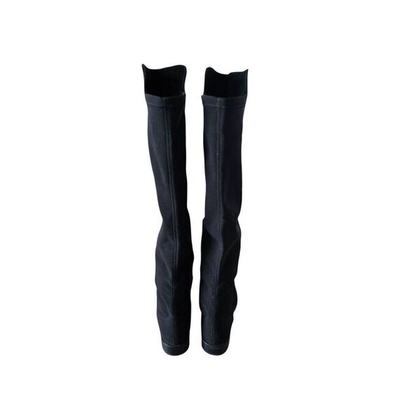 Stuart Weitzman Over The Knee Boots Size 4.5 Black Suede Block Heel - Picture 5 of 8